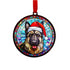 German Shepherd in Santa Hat Suncatcher Decoration
